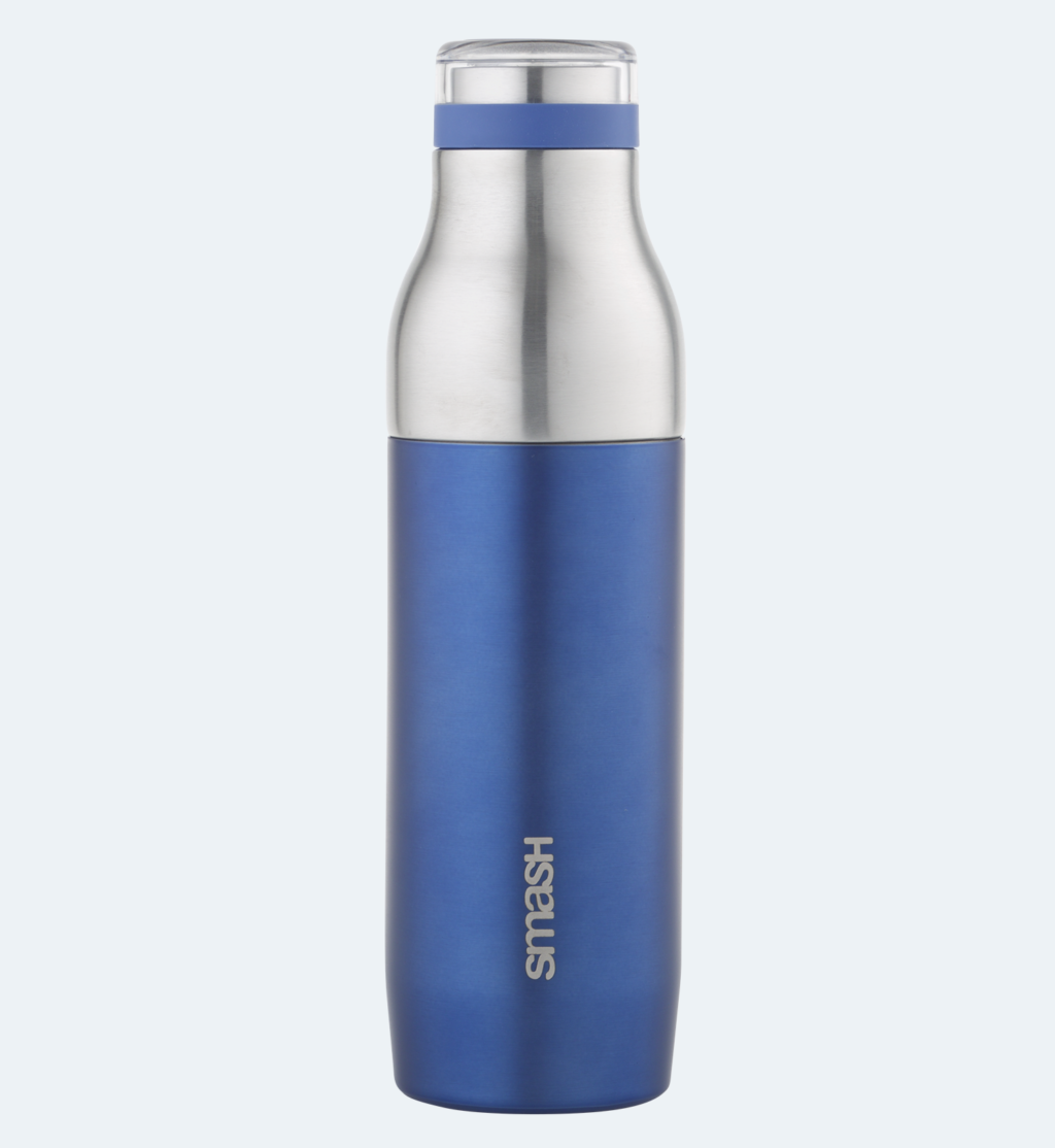 stainless steel water bottle blue